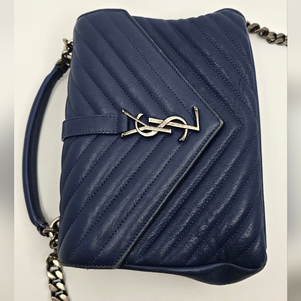YSL College Medium Chevron Quilted Crossbody Bag - Picture 2 of 16